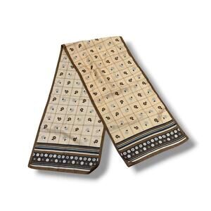 Vintage Brown Floral Rectangle Scarf